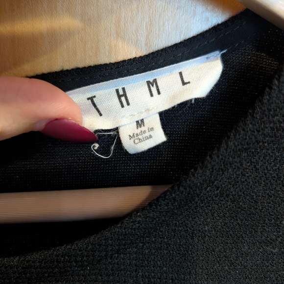 THML Black Dress with Leopard Print Sleeves - Picture 7 of 9